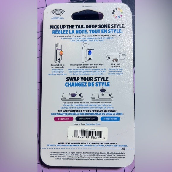 PopSockets PopWallet + Phone Wallet & Grip With Stand Black - Picture 2 of 3
